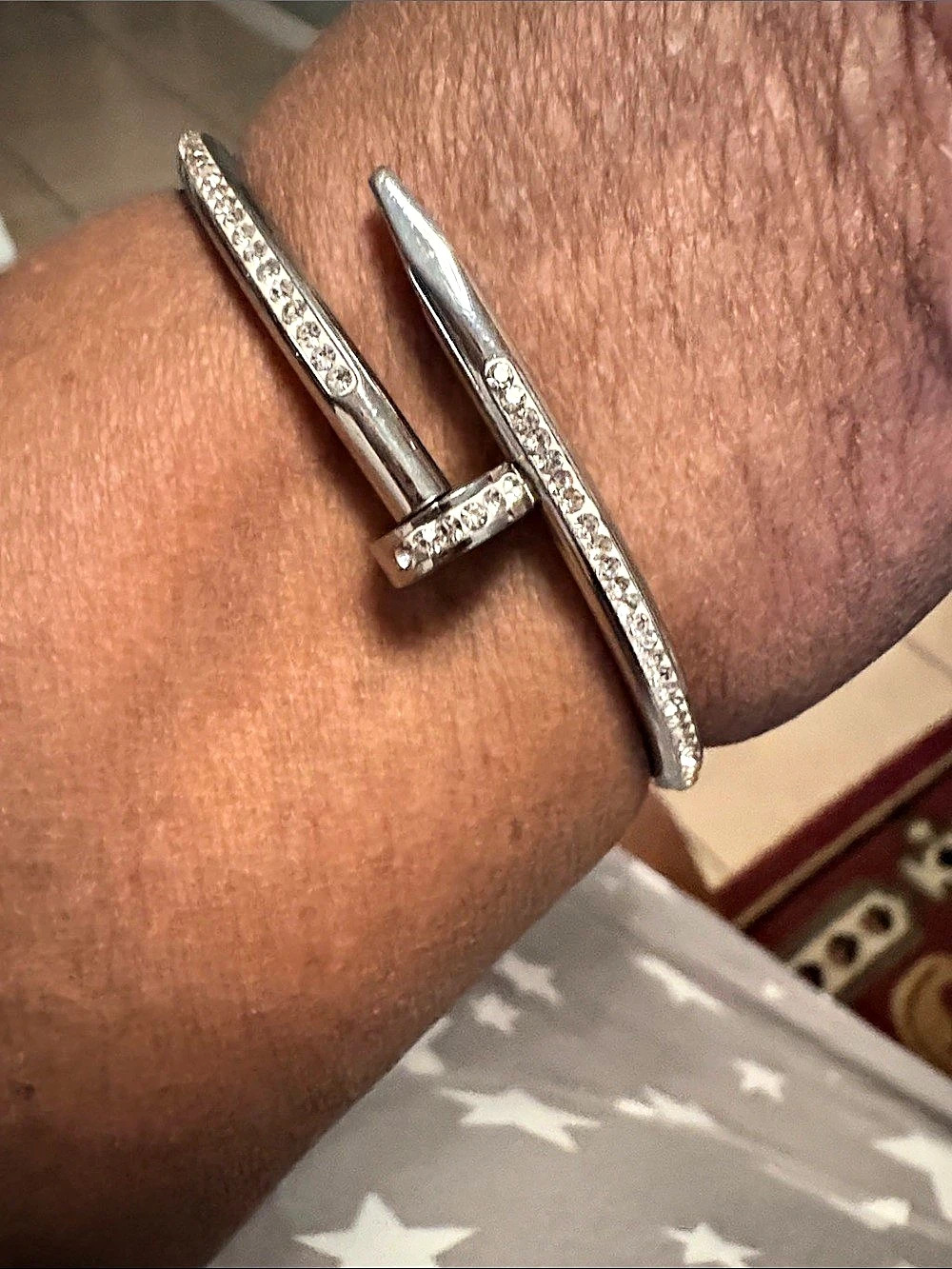 Pavé Crossover Bracelet in Silver Like New